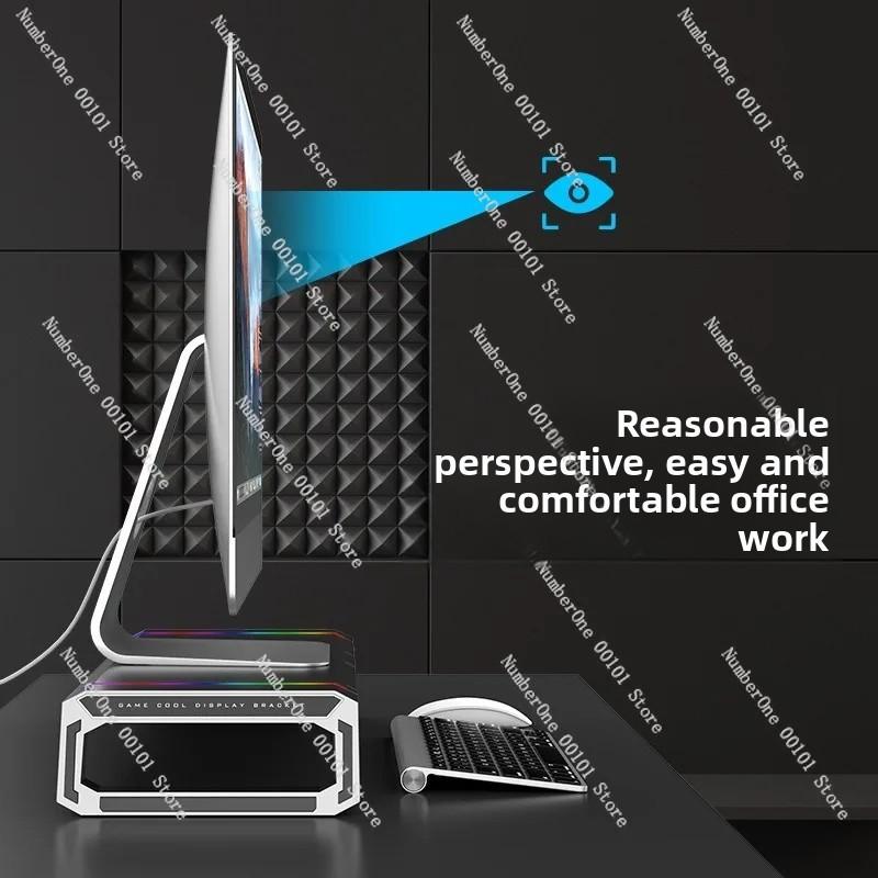 Computer Monitor Stand Riser Adjustable Folding Desktop Bracket Storage Base Multi Functional Organizer for Home Office Use