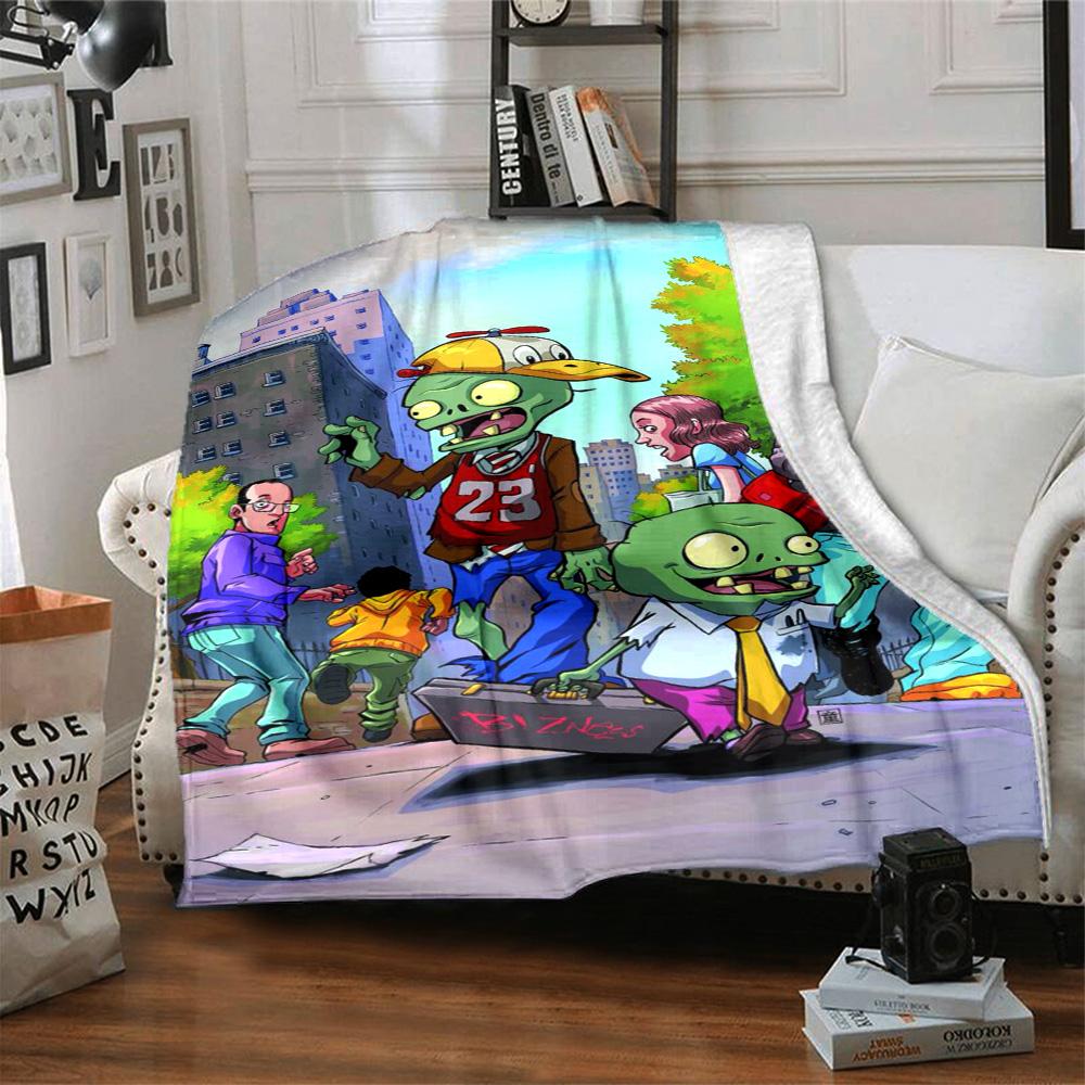 Plants Vs. Zombies Blanket Comfortable Great for Livingroom Picnics Bed Four Seasons Universal Modern Unique Gift for Family and Friends Camping