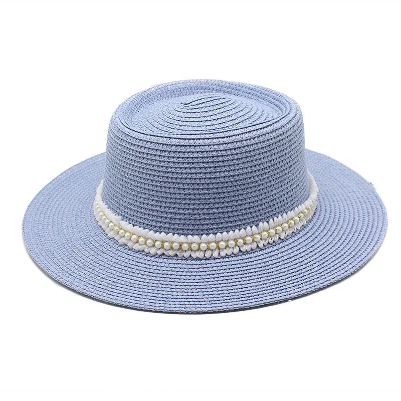 Ladies Pearl Lace Top Hat Outdoor Leisure Beach Hat Simple Personality Sun Hat