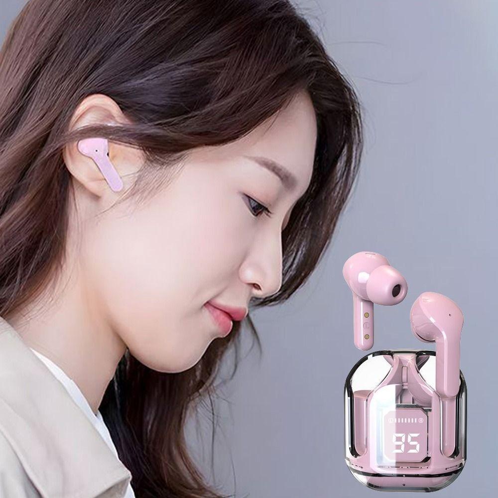 Transparent Wireless Earbuds with Charging Case Wireless Blue Tooth Earphones  Gaming