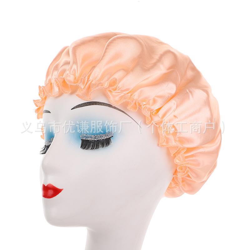 Women's home nightcap high-end satin shower cap mulberry beauty satin hair care cap bag head