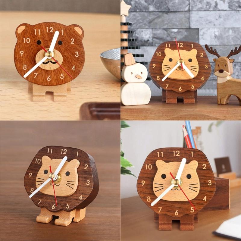 Elegant Solid Wood Clock Small Size and Cartoon Designing For Quiet Home Decoration Quiet Mechanism