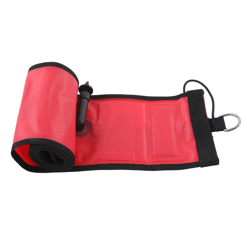 180x15cm Scuba Diving Surface Marker Buoy High Visibility Inflatable Surface Marker Signal TubeOrange Red