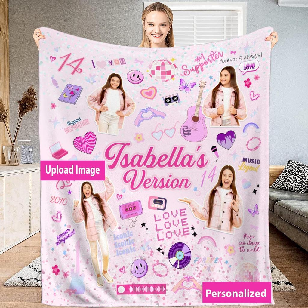 Personalized Music Chibi Throw Blanket for Girls Soft Fuzzy Flannel Blanket Perfect Home Decor  Gifts for Women Fans Style