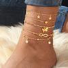Fashion Stainless Steel Multi-layer Anklet for Women Summer Beach Bracelet Accessory Jewelry Valentine's Day Gift