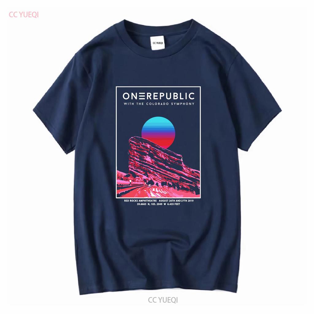 1r One Republic Con La Colorado Symphony Red Rocks Tour Maglietta 2019 Taglia Media Maniche Lunghe O Corte Lavaggio Vintage