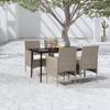 Vidaxl 5-Piece Garden Furniture Set with Cushions, Beige-Black