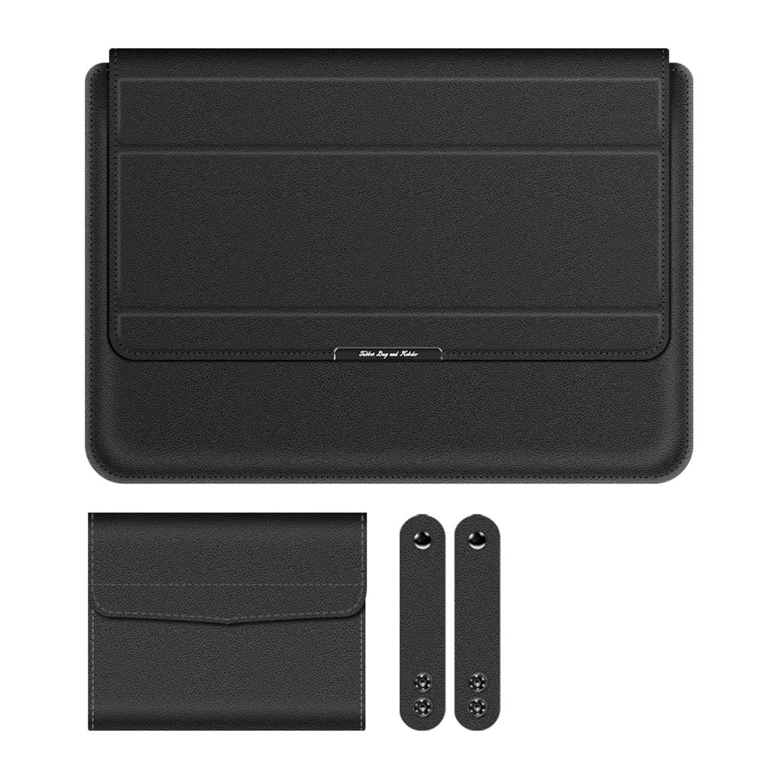 

13/14 дюймов 3 в 1 Чехол-конверт для ноутбука Водонепроницаемый ПВХ Складная подставка Подставка для запястья Защитный для ноутбука for 13-14 чёрный