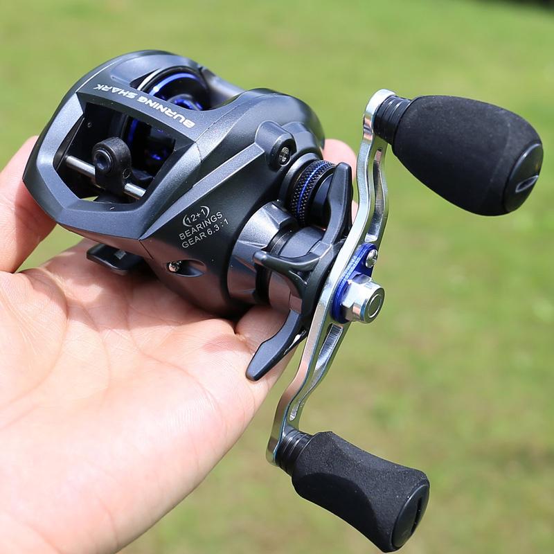 12+1 BB Baitcasting-Rollen, flaches magnetisches Bremssystem, Casting-Rollenrad