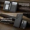For Samsung Galaxy S22 Ultra 5G Case JEEHOOD J12 Magnetic Detachable Zipper Wallet Kickstand Leather Back Cover Magnetic Case