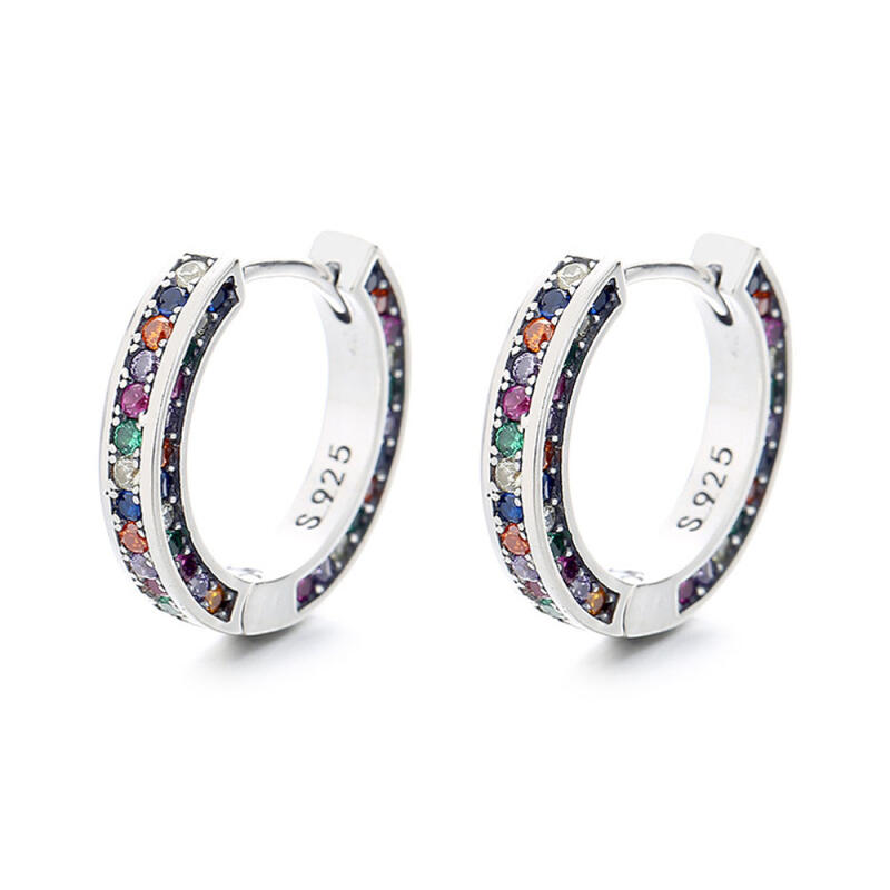 

925 Silver 925 Earrings Rainbow Dream E007 One-Touch Ring