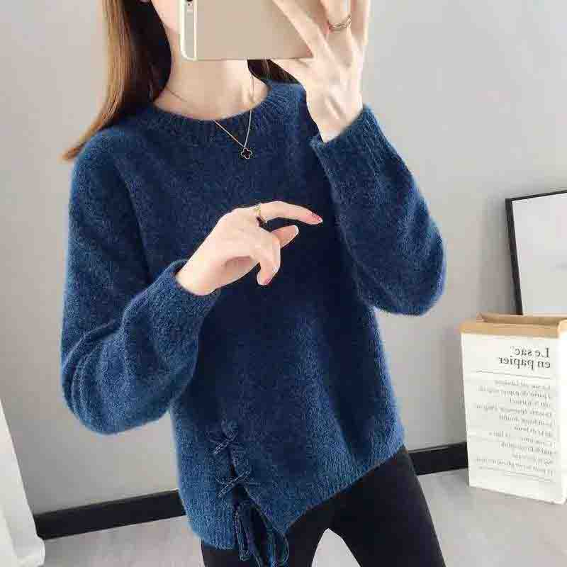 Maglione Cappotto autunnale da donna Stile coreano Abbigliamento esterno ampio Camicia con fondo in maglia di velluto di visone imitazione