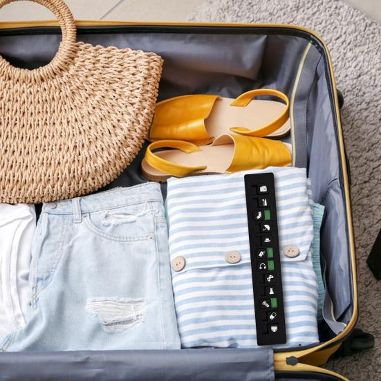 Travel Packing Reminder Reusable Check List with 24 Sliders Portable Lightweight Waterproof Suitcase Packing Sliding Reminder Tools