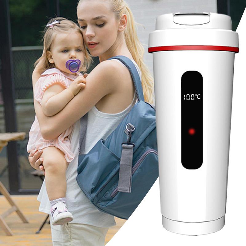 Car Electric Kettle 12V/24V Auto Heating Mug Automotive Heating Cup For Drivers Truck SUV RV Sedan Road Trip Travelers Camping