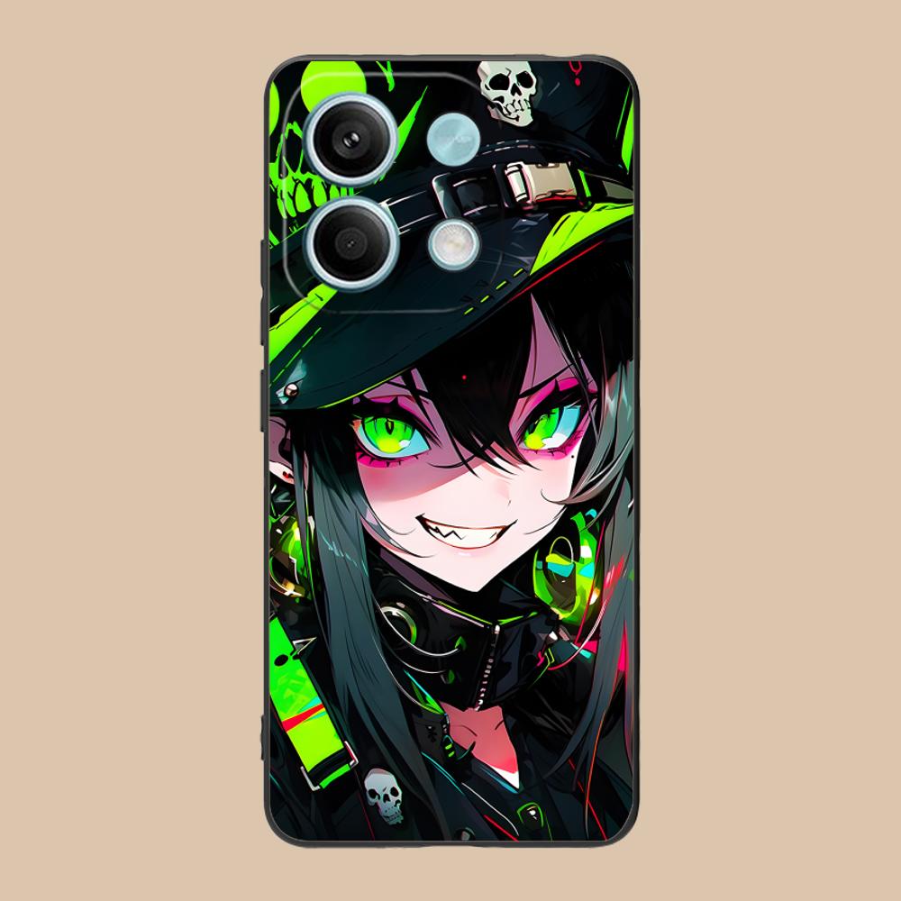 Anime Punk Girl Phone Case for POCO M6 M5 M4 M3 X7 X6 X5 X4 X3 F6 F5 F4 Pro GT 5G Colour Printing Protective Cover Luxury Pretty