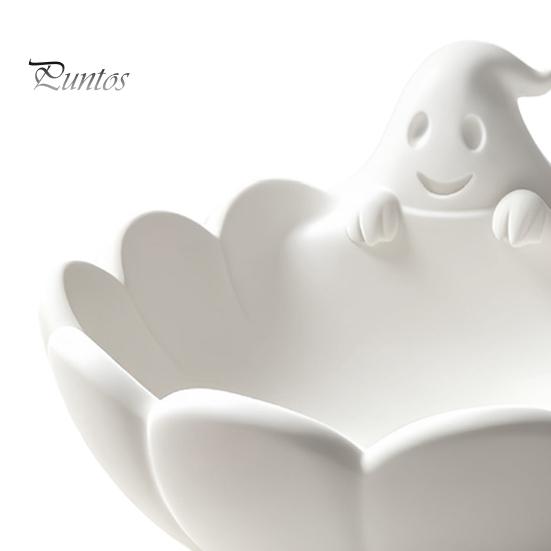Trendy Desk Accessories Ghost Petal Tray, 3D Printed Cute Spooky Organizer for Small Vanity Items, Cartoon Jewelry Ring And Earring Holder,