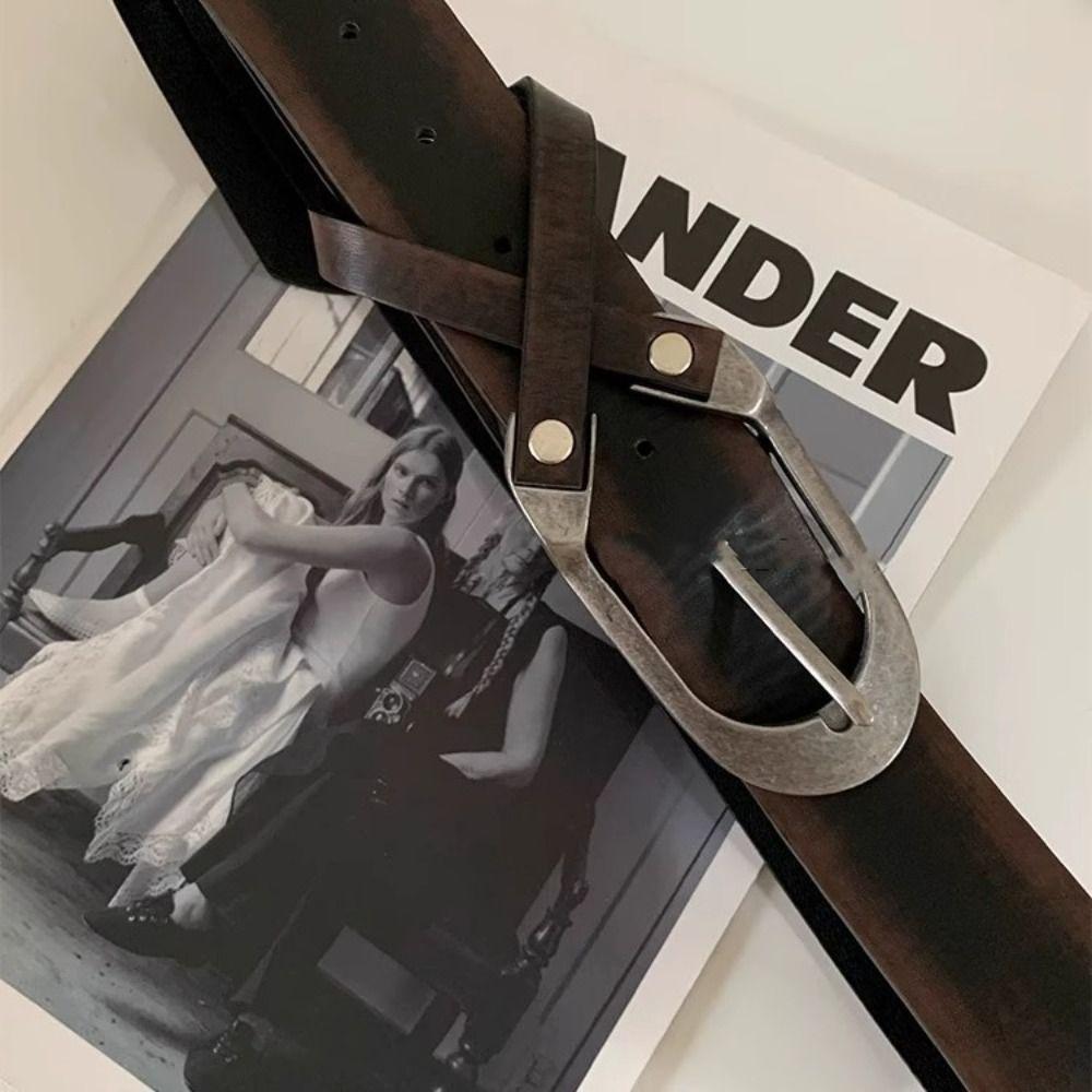Pu Leather Cross Waist Belt Vintage Dress Jeans Belt Retro Women's Belt  Spicy Girls