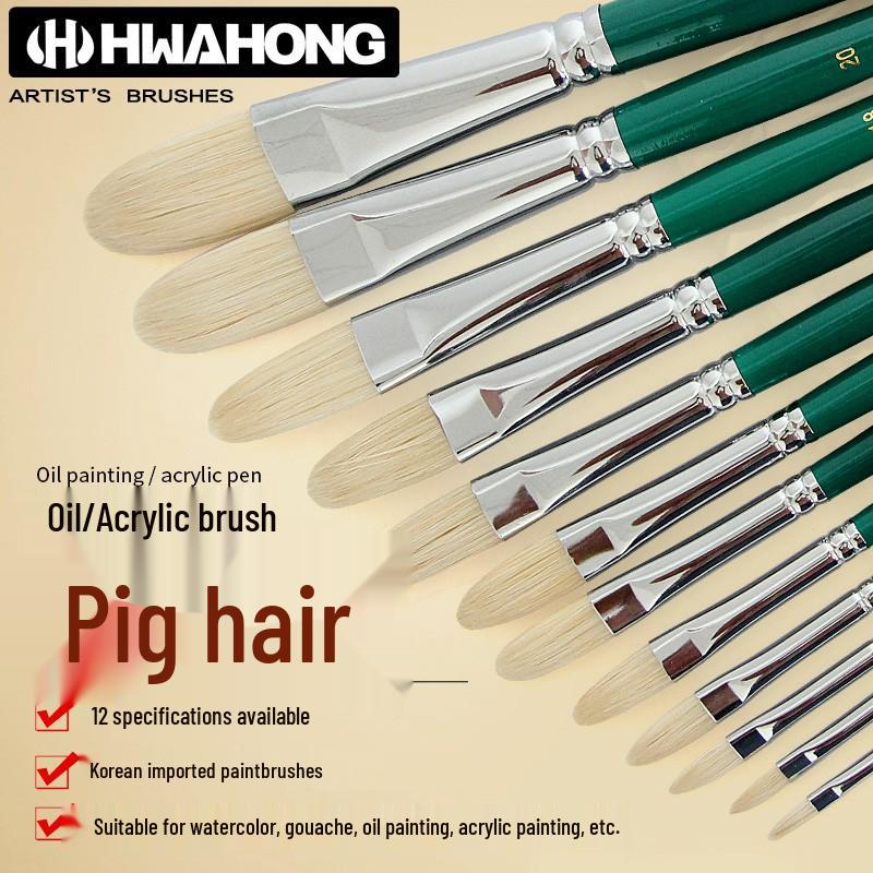 Koreanischer Hwahong 808 Serie Borstenpinsel für Öl-, Wasserfarben-, Gouache- und Acrylmalerei