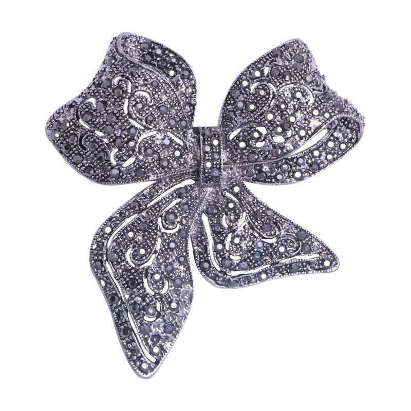 European and American Luxury Rhinestone Bow Brooch 