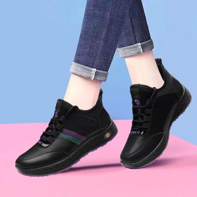 Ladies Fashion Breathable Casual Running Shoes Leather Shoes