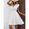Spring and Summer French Holiday Lace V-neck Dress Cut Flower Pendulum A-shaped Skirt