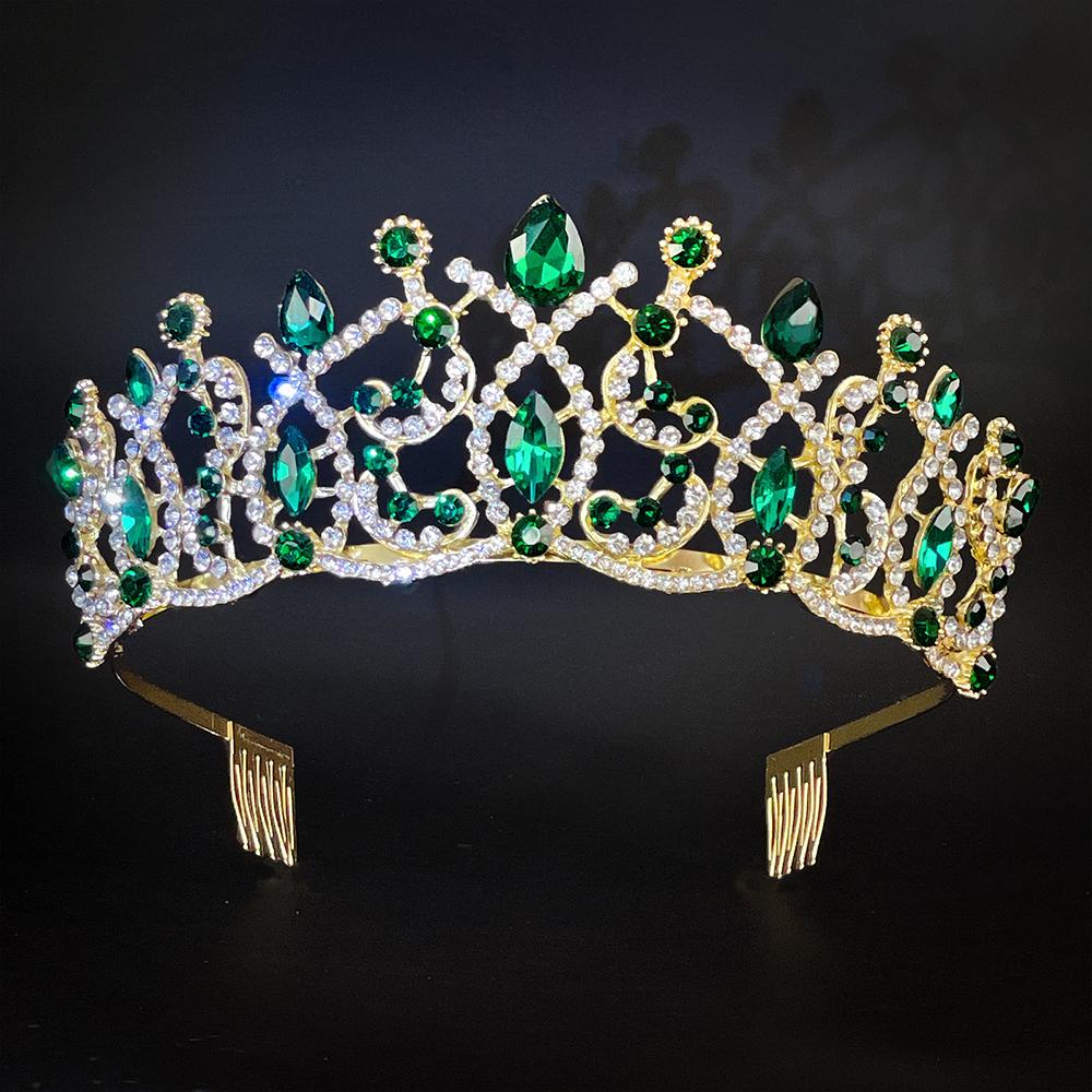 Baroque Crystal Rhinestone Tiara Crown Adjustable Bridal Comb Headpiece for Weddings Prom Queens Photo Shoots Gift-Ready Zircon