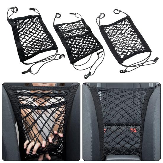 Car Net Bag Organizer for Front Seats Kid Dog Pet Barrier Storage Pocket Holder Elastic Tissue Purse Children's Isolation Protection Net Car Storage