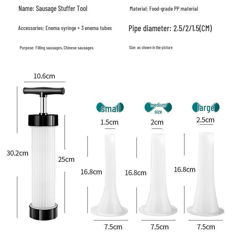 Ручная колбасная насадка: Бытовой клизменный аппарат для набивки колбас и оболочек мясом