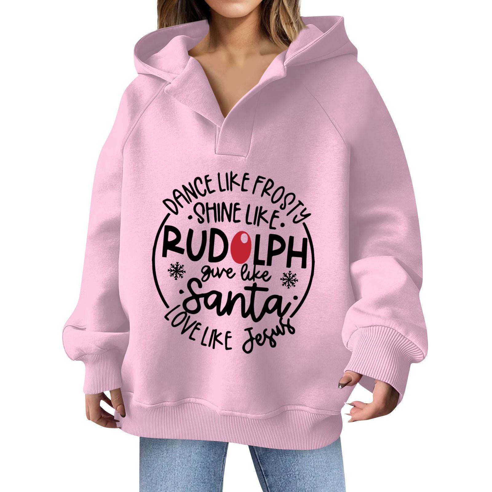 

Женская толстовка с длинным рукавом и круглым вырезом, повседневная, с капюшоном и карманом S розовый