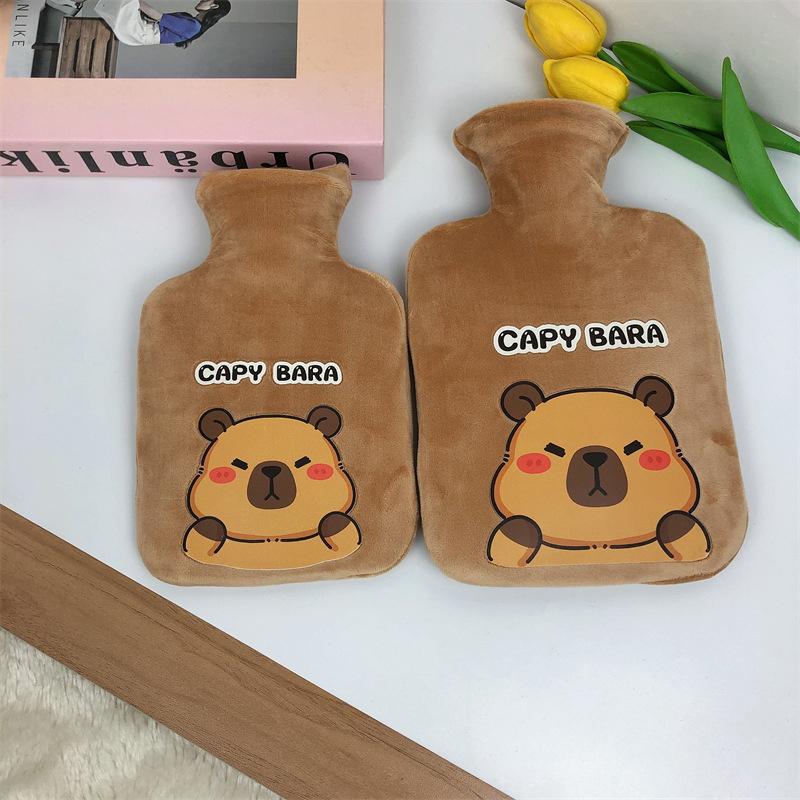 300/500/1000Ml Cute Cartoon Capybara  Water Bottle Water Filling Small Portable Student Hand Warmer Cute Soft Warm Water Bag