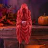 Cyberpunk Shelf Decor 3D Printed Tabletop Gothic Figurine Grim Reaper Sitting Statue Mysterious Cloaked Spooky Sculpture for Garden or Bookshelf,