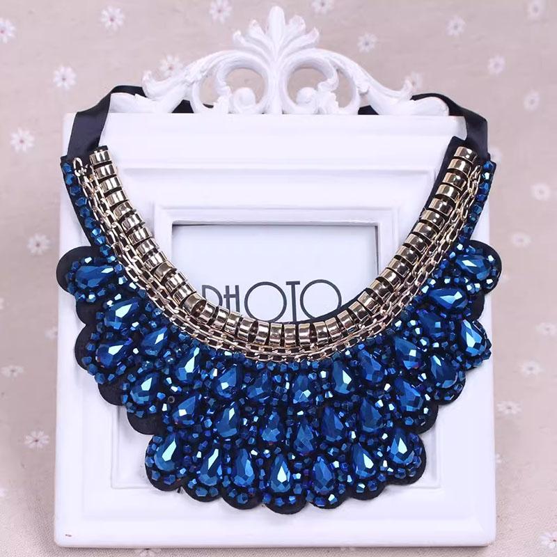 Colar Falso de Diamantes Colar de Gola de Cristal Removível Para Mulheres Gola Falsa Acessórios de Roupa Removíveis Nep Kraagie