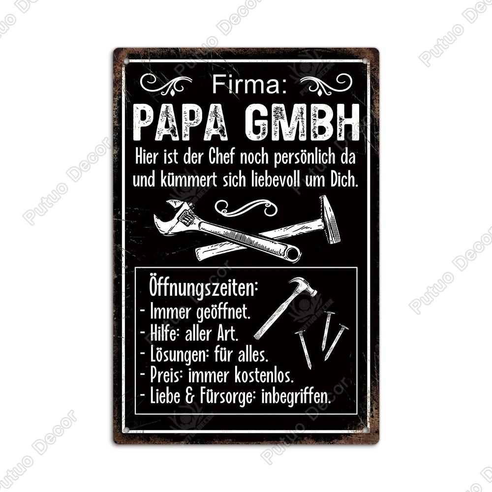 Putuo Decor German Vintage Metal Tin Sign xin Rustic Wall Art for Farmhouse Office Coffee Shop Unique Gift Idea for Friends