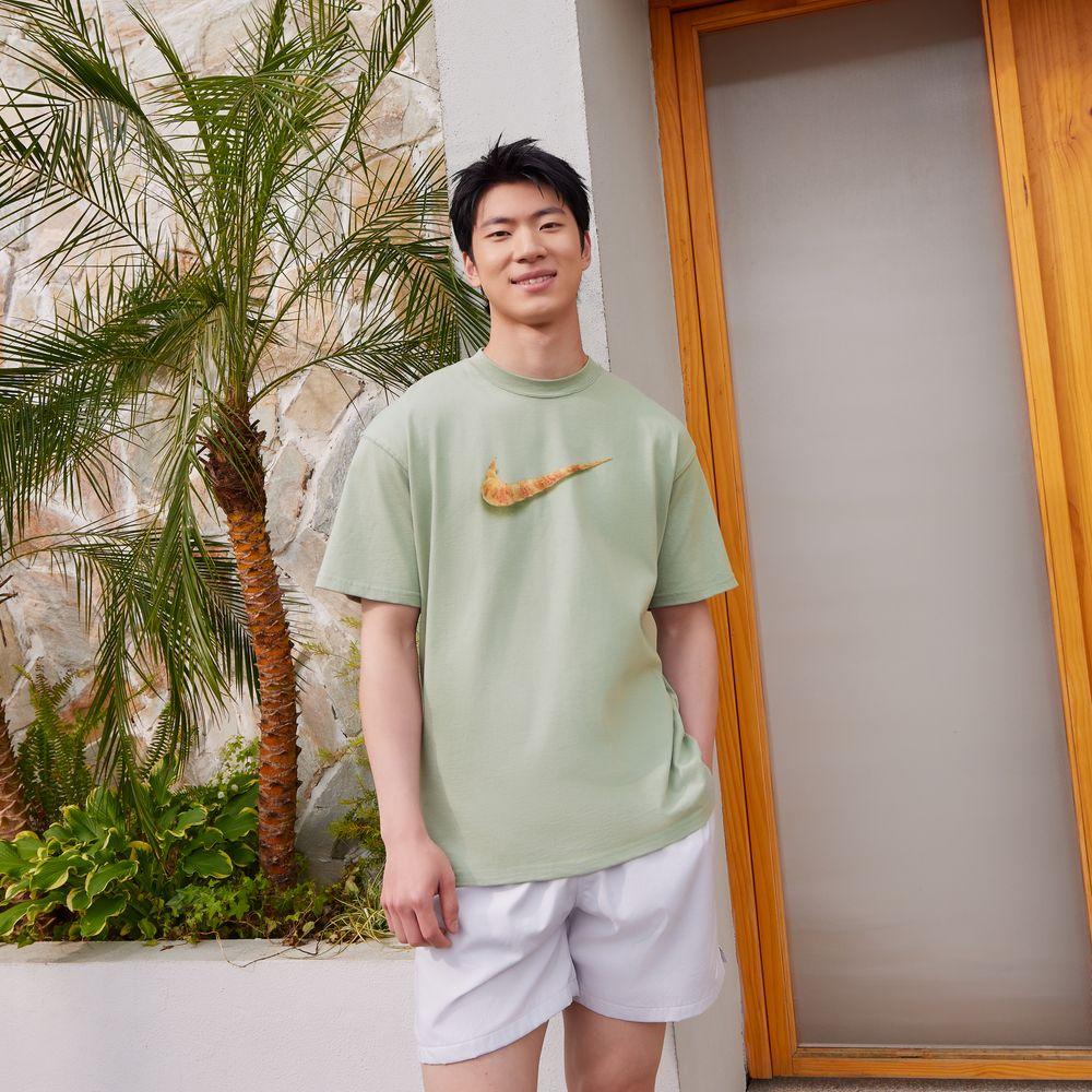 Nike Sportswear T Shirts Men s Horizon Green Crew Neck Moderate L