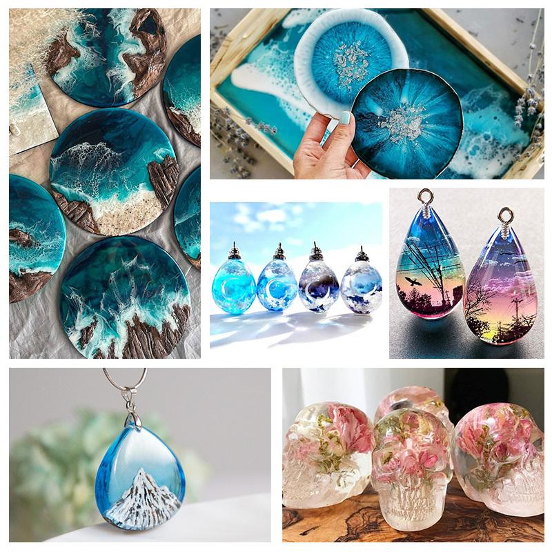 UV Resin Kit with Light Upgraded Hard Type Crystal Clear Ultraviolet Curing UV Resin for Craft DIY Jewelry Making Molds Casting