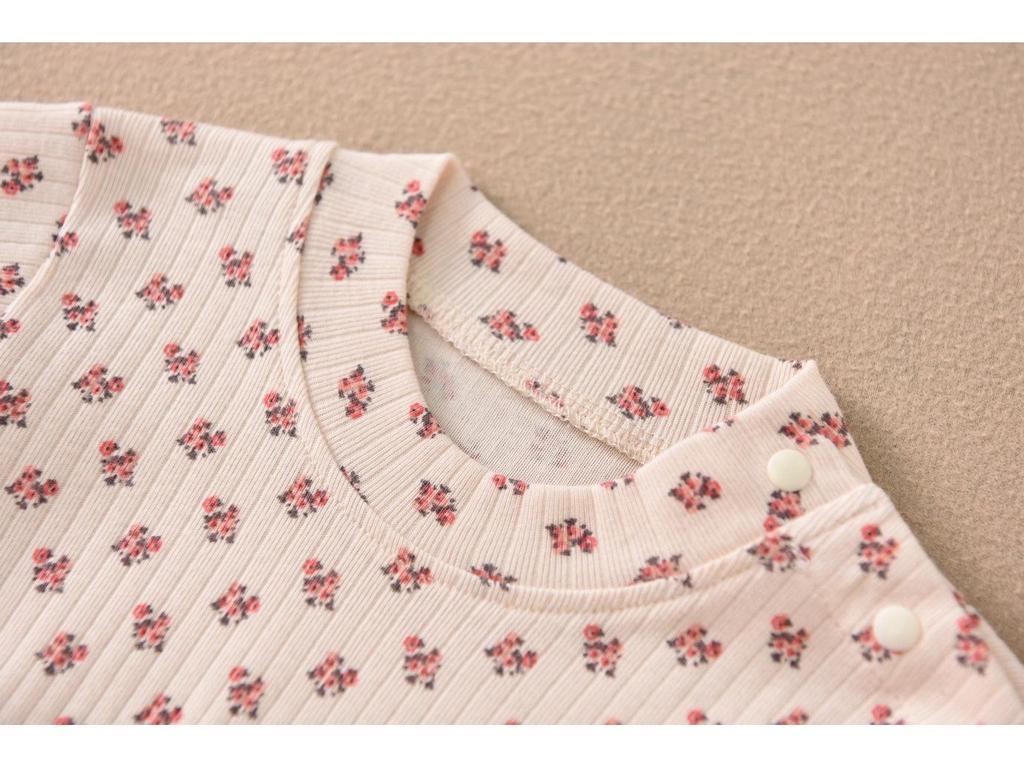 Children's Cotton Thermal Pajama Set - Long-Sleeved, Elastic, Cute, Fashionable, Versatile Autumn Wear