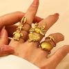 Dating Rings Animal Rings Adjustable Finger Rings Sea Series Open Rings Finger Jewelry Suitable for Party Daily Wear