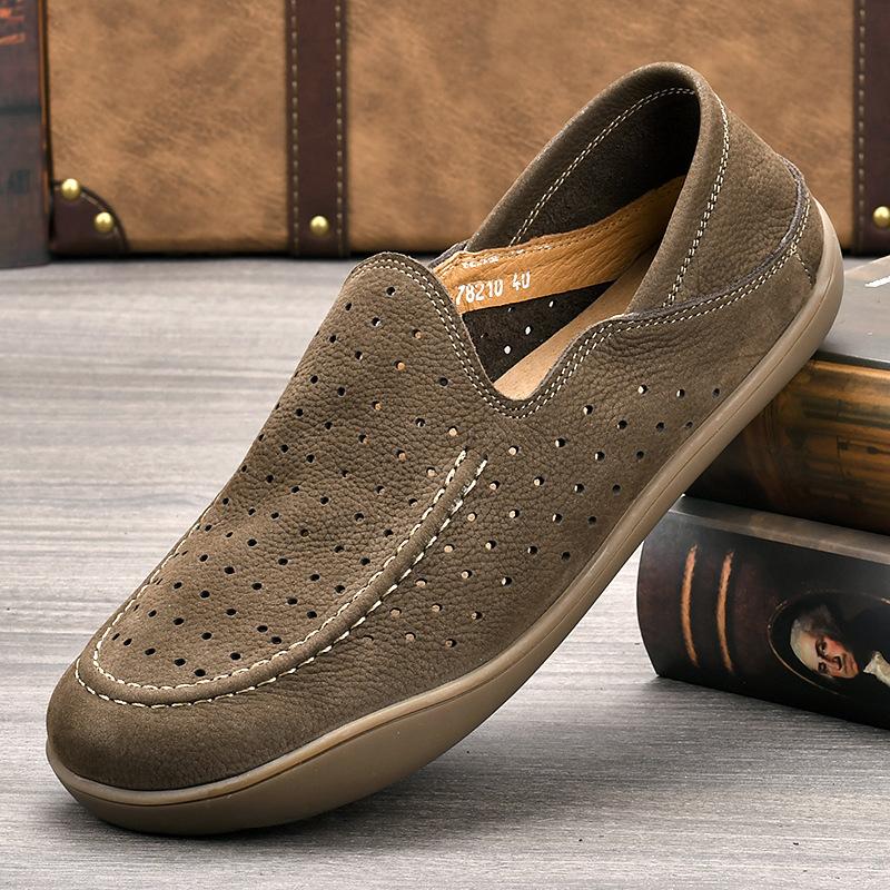 High Quality Genuine Leather Shoes for Men New Comfortable Flat Shoes Fashion Brand Cow Suede Men Loafers Casual Driving Shoes