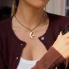 Yori Stainless Steel Hammered Dove and Bird Pendant Necklace 18K PVD Plated Waterproof Jewelry Gift Accessories