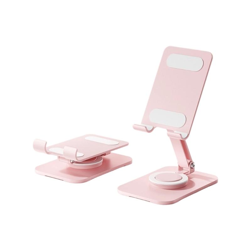 360 Rotating Double Height Adjustable Phone Stand Foldable Tablet Holder With Anti Slip Silicone Base For Multiple Devices