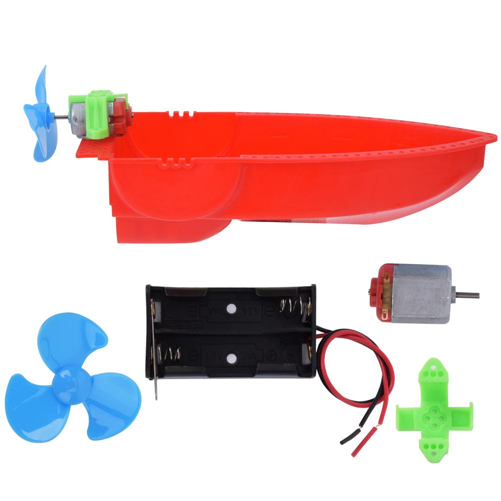 DIY Assemble Aerodynamic Boat Model Wind Power Speedboat Children Electronic Toy
