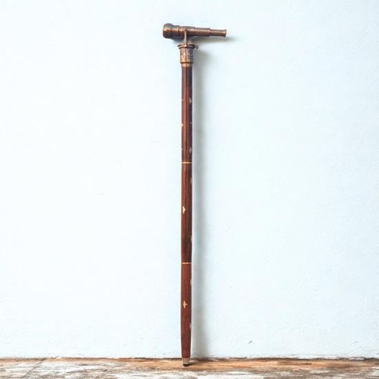 Brass Walking Cane with Telescope & Compass  Steampunk Victorian Gift for Men - Handmade Working Nautical Walking Stick