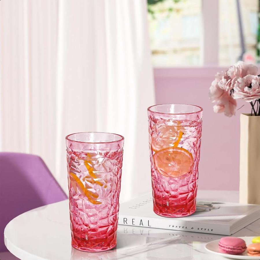 

Пластиковые стаканы 14 унций 4 цвета 8 штук Акриловые стаканы для питья Не содержат БФА Многоразовые пластиковые стаканы Штабелируемые Небьющиеся Ди United States