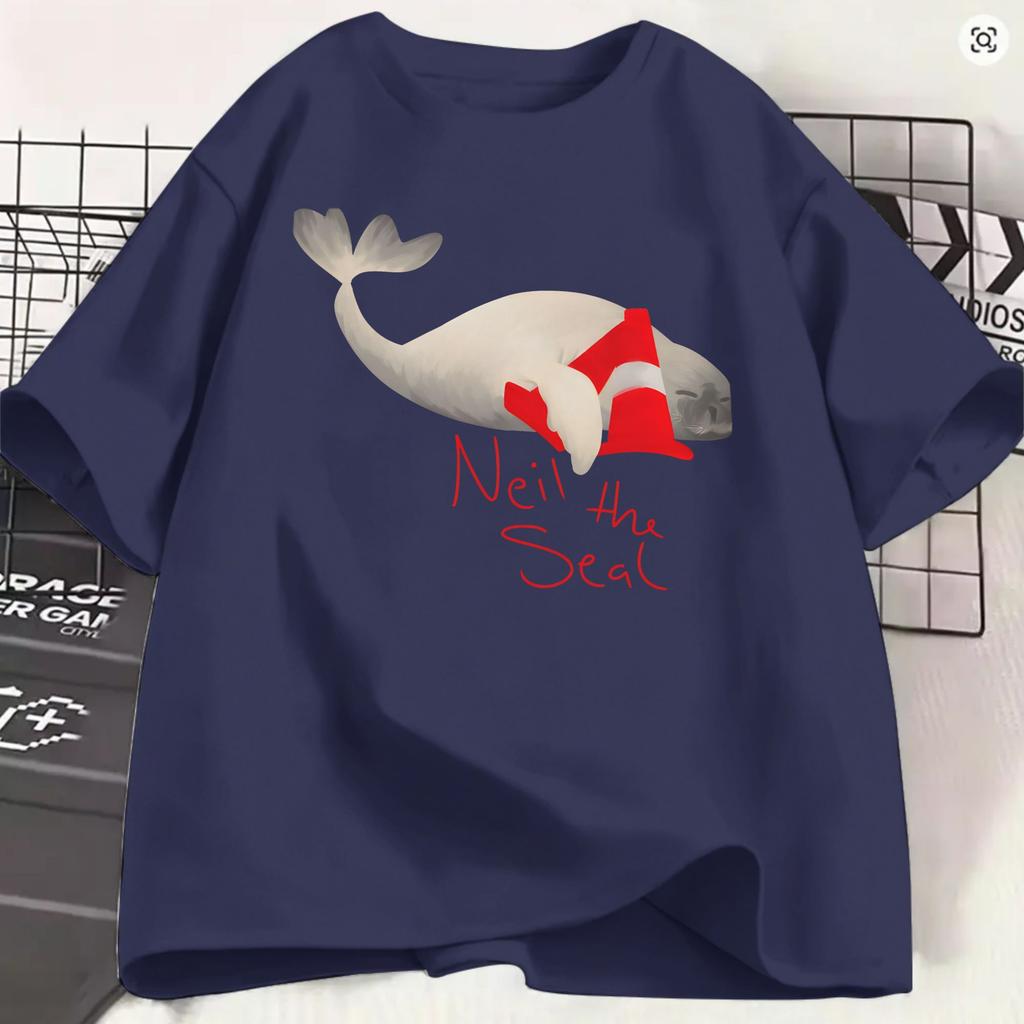 Oversized T Shirt Summer Neil The Seal Popular Tshirts Cotton Tshirt For Unisex Y2k Retro Loose Short Sleeve Tees