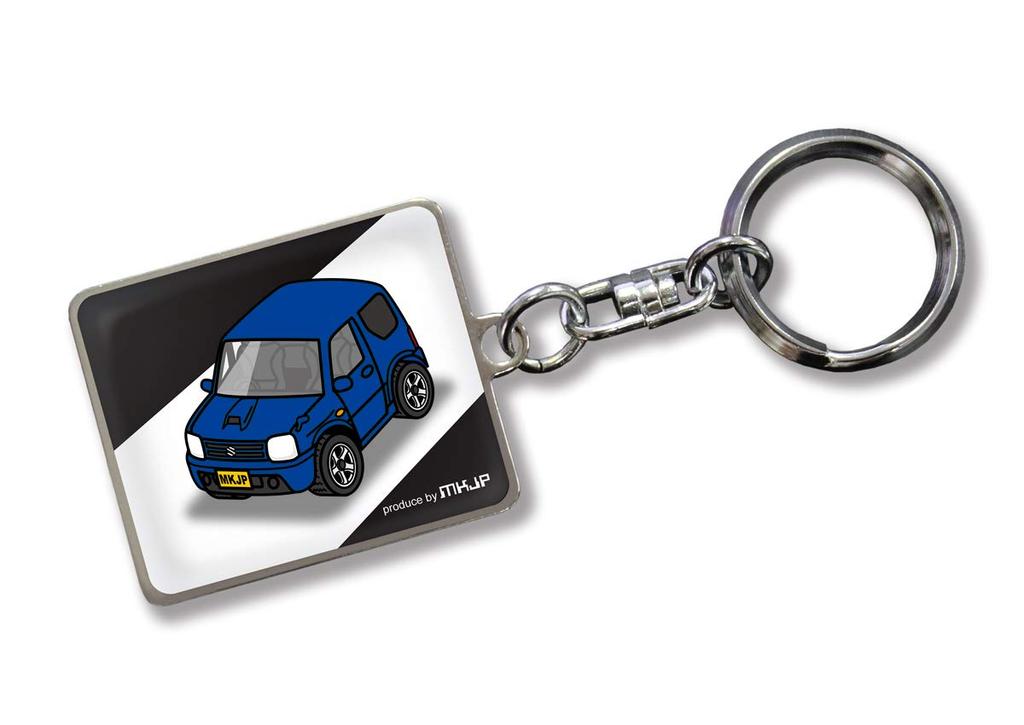 MKJP Custom Keychain for Suzuki Jimny Black Blue Car Color JB23, Base,