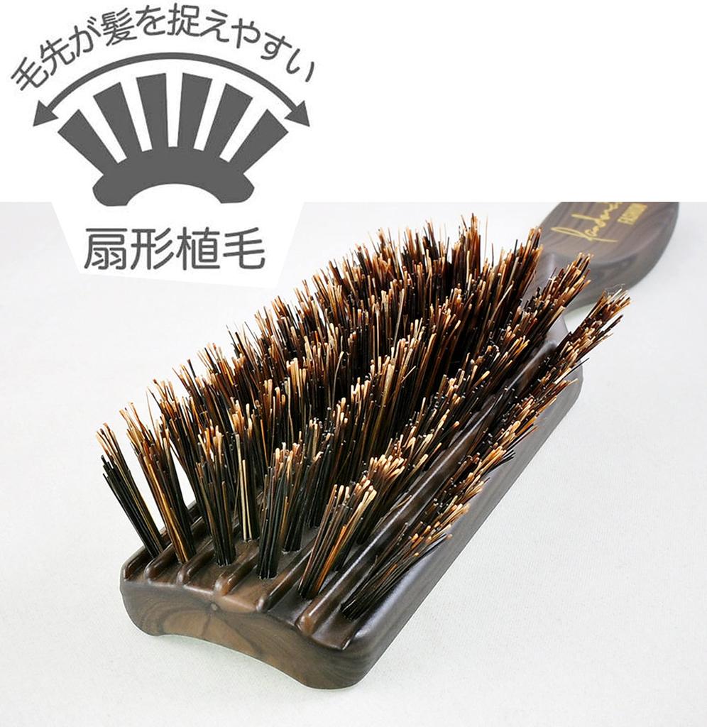 Kinugawa Company Hair Natural Boar Bristle Easy to Wood 5 S 1743A Szczotka, Włosie, Szczotka, Antystatyczna, Włosie, Odporne na uszkodzenia, łapanie, Wachlarzowate, Flokowane,