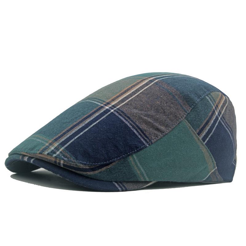 Spring Autumn Thin Beret Men's Cotton Plaid Forward Cap Outdoor Sun Hat Newsboy Cap Male Gatsby Painters Hats
