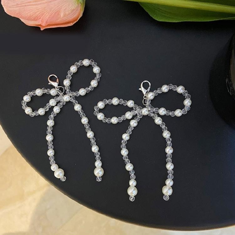 Beautiful Bowknot Shoe Adornments Sophisticated Pearls Bowknot Shoe Accessory Personalized Beaded Show Decoration