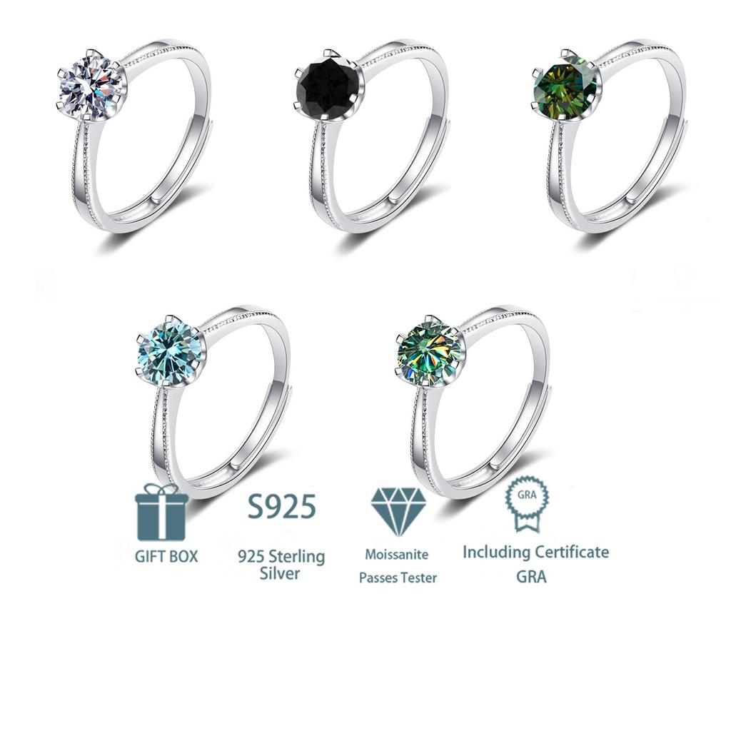 Tancise Classic 925 Sterling Silver 7A Zircon Moissanite Ring for Ladies Jewelry Women Wedding Party Gifts