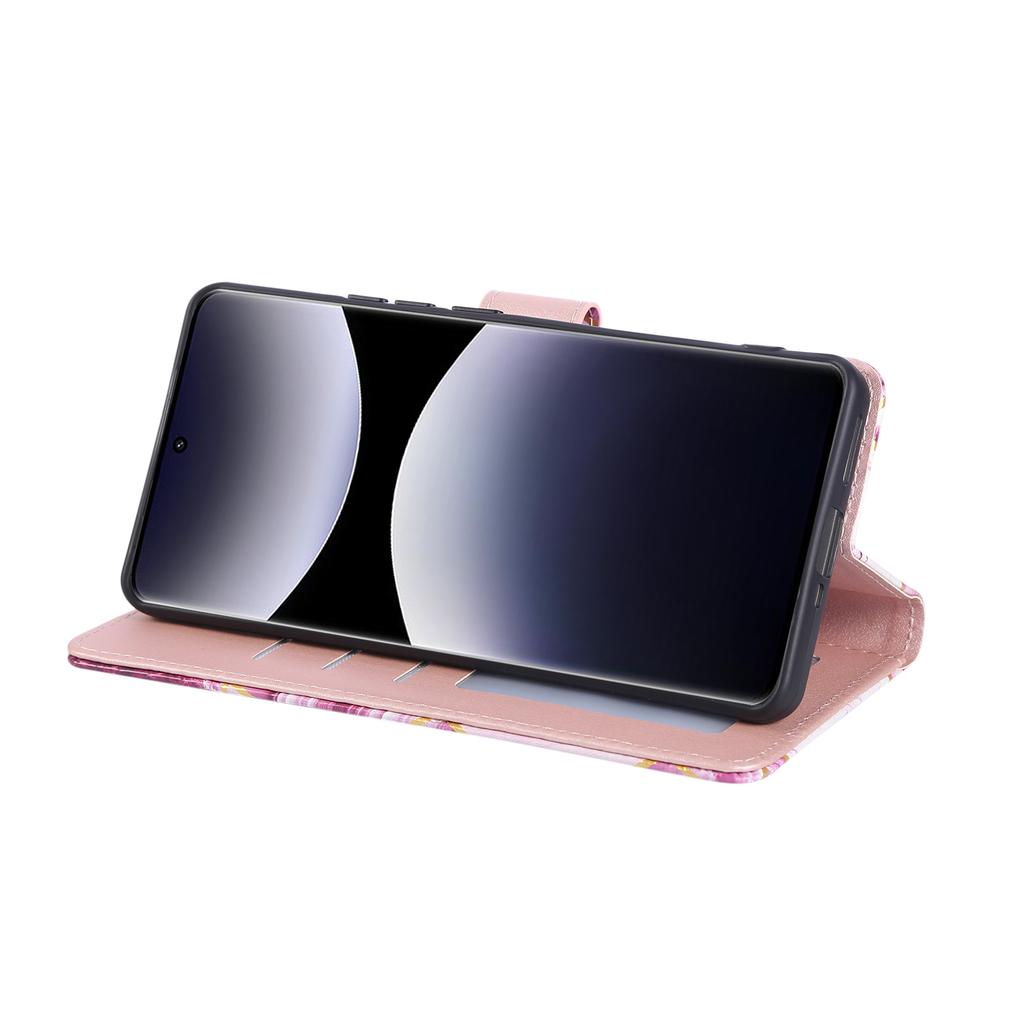 For Xiaomi Redmi Note 14 Pro 4G Case Lacquered Marble Pattern Leather Phone Cover